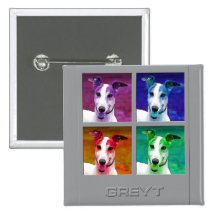Greyhound Homage to Warhol Pins