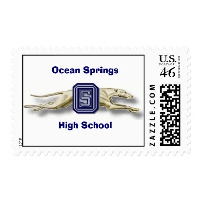 Greyhound Logo, Ocean Springs High School Postage Stamp by oshighschool