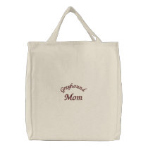 Greyhound Mom Embroidered Cotton Tote Bag embroidered bags by SmilinEyesTreasures Greyhound Mom Embroidered Cotton Tote Bag embroidered bags