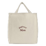 Greyhound Mom Embroidered Cotton Tote Bag