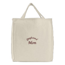 Greyhound Mom Embroidered Tote Bag
