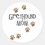 Greyhound Mom Round Sticker
