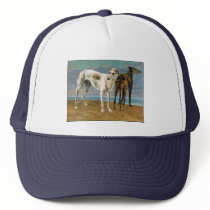 Greyhound Painting - Two Greyhounds - Vintage Art Trucker Hat