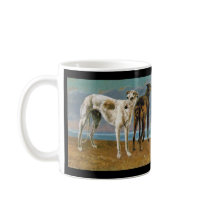 Greyhound Painting - Two Greyhounds - Vintage Art Coffee Mug