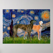 Greyhound Pair - Starry Night Print
