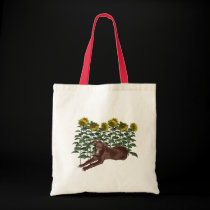 Greyhound Puppy Sunflowers Dog Lover Tote Bag