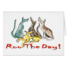 greyhound roo greeting card