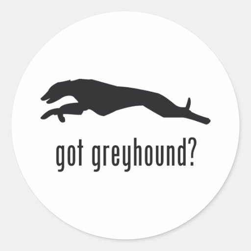 Greyhound Round Sticker