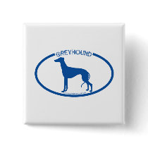 Greyhound Silhouette Button