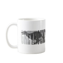 Greyhound Silhouette, Grey mugs
