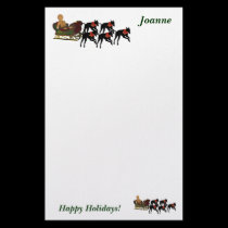 Greyhound Sleigh Christmas Personalized Stationery by SmilinEyesTreasures Greyhound Sleigh Christmas Personalized Stationery