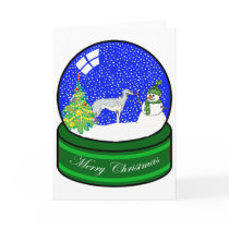 greyhound snow globe cards