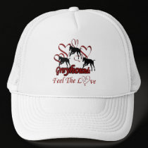 Greyhound Trio Feel The Love Dog Lover Hat by SmilinEyesTreasures Greyhound Trio Feel The Love Dog Lover Hat