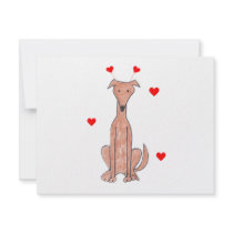 Greyhound Valentine Ears Personalized Announcement
