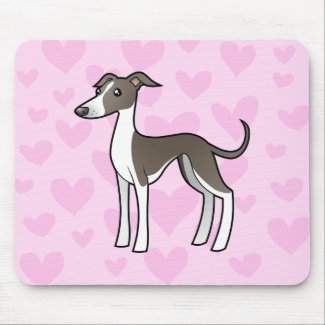 Greyhound / Whippet / Italian Greyhound Love mousepad