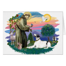 Greyhound (white-black) greeting card