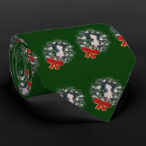 Greyhound Wreath Christmas Holiday Neck Tie