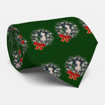 Greyhound Wreath Christmas Holiday Neck Tie
