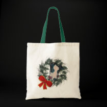 Greyhound Wreath Christmas Holiday Tote Bag