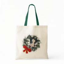 Greyhound Wreath Christmas Holiday Tote Bag