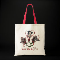 Greyhounds Feel The Love Heart Dog Tote Bag