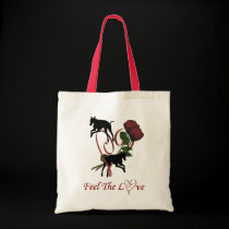 Greyhounds Feel The Love Heart Dog Tote Bag