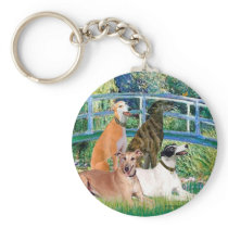 Greyhounds (four) - Bridge Keychain