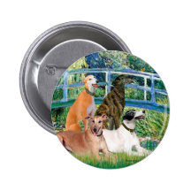 Greyhounds (four) - Bridge Pinback Buttons