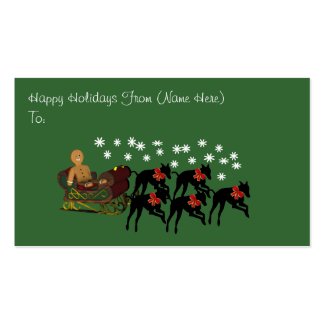 Greyhounds Sleigh Christmas Holiday Gift Card Tag profilecard