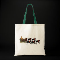 Greyhounds Sleigh Christmas Holiday Tote Bag