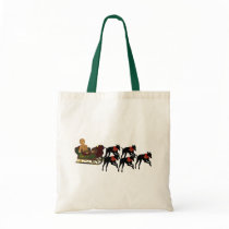 Greyhounds Sleigh Christmas Holiday Tote Bag by SmilinEyesTreasures Greyhounds Sleigh Christmas Holiday Tote Bag