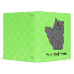 GreyPersian Cat Pink Heart Binder