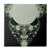 Greys Alien Face Fractal Ceramic Tile