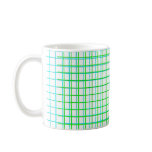 grid azur, grid green coffee mugs