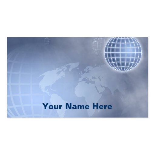 Grid Globe, Your Name Here Business Card (front side)