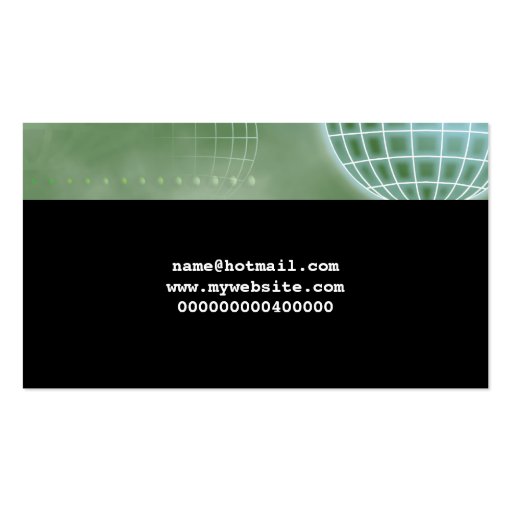 Grid Globe, Your Name Here Business Card (back side)