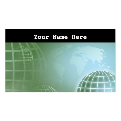 Grid Globe, Your Name Here Business Card (front side)