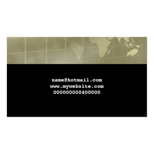 Grid Globe, Your Name Here Business Card Templates (back side)