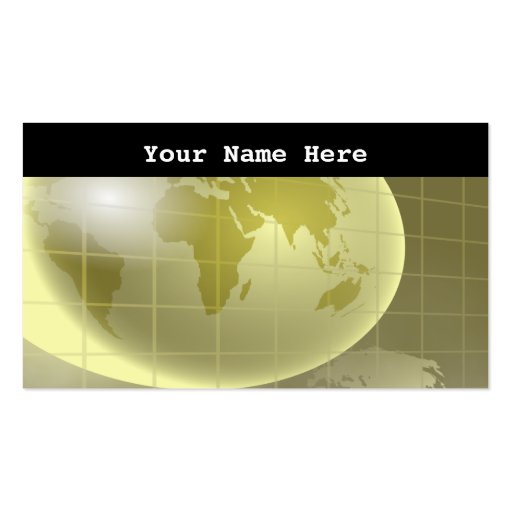 Grid Globe, Your Name Here Business Card Templates (front side)