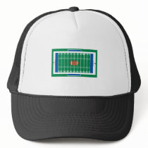 grid iron football field graphic trucker hats