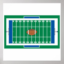 grid iron football field graphic print