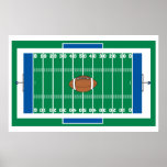 grid iron football field graphic posters