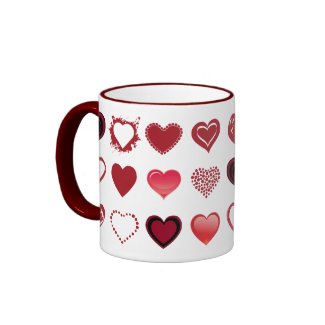 Grid of Hearts Mug mug