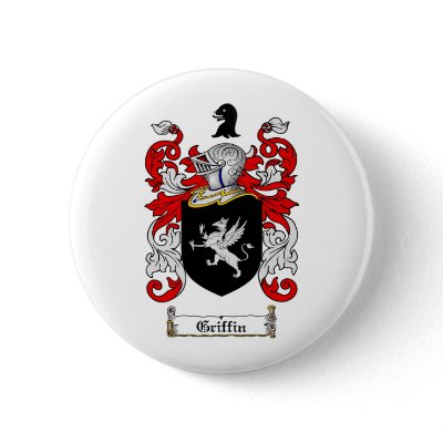 GRIFFIN FAMILY CREST -  GRIFFIN COAT OF ARMS BUTTON by heraldics