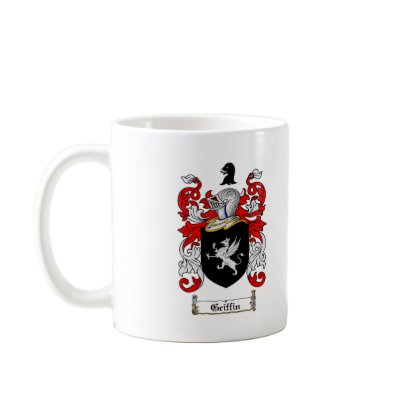 GRIFFIN FAMILY CREST -  GRIFFIN COAT OF ARMS COFFEE MUG by heraldics