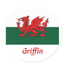 Griffin Welsh Flag stickers