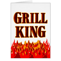 Grill King BBQ Saying Blank Art Card cards