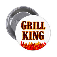 Grill King BBQ Saying Button