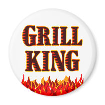 Grill King BBQ Saying Magnet magnets