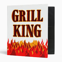 Grill King Red Flames BBQ 3 Ring Binders